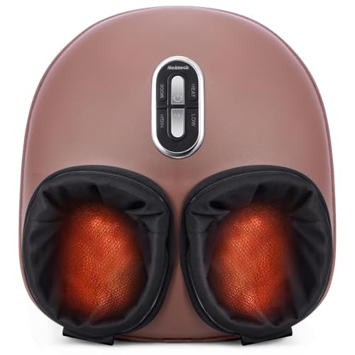 Nekteck Shiatsu Foot Massager with Heat & Air Compression Deep Kneading - color: Brown, size: Regular