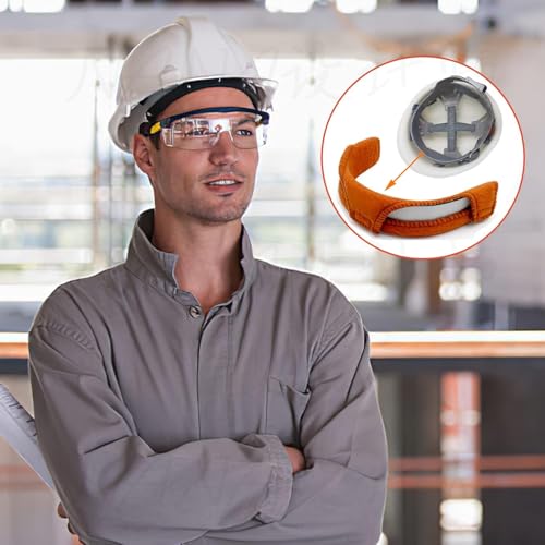 10Pcs Hard Hat Sweatband Washable Cotton Hardhat Liner Reusable Hardhat Accessories Air Cushion Sweatband - color: orange 10pcs