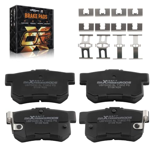 maXpeedingrods D537, P-537 Rear Brake Pads for Acura CL 1997-1999, EL 2001-2005, CSX ILX Rsx TL, for Honda Civic 2002-2013, for Honda Accord 1991-2007, for Suzuki Sx4 2007-2014 - size: D537&P-537