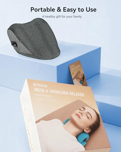 Heated Neck Stretcher Neck and Shoulder Cervical Traction Device Neck Pillow Grey Medium
