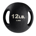 Body-Solid Exercise Medicine Balls, Heavy-Duty Non Slip Rubber Grip with Dual Handles Medicine Ball for Weights Training, Weightlifting & Core Workouts - size: 12 lbs.