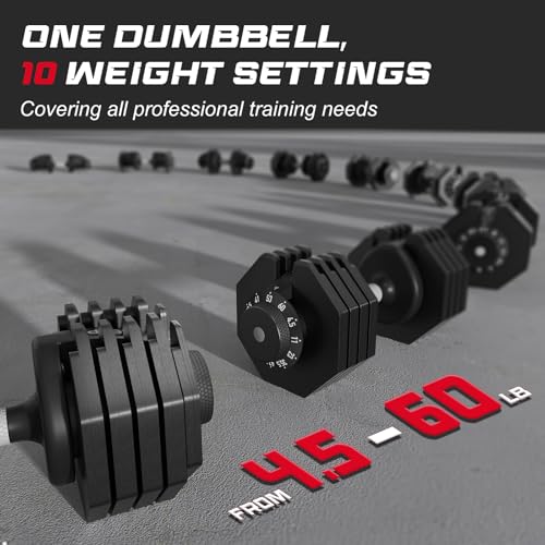 Keppi Adjustable Dumbbells Set-25lb/40lb/55lb/60lb, Anti-Slip Metal Fast Adjust Weight Handle, Exercise & Fitness for Full Body Workout - Adjustable Dumbbell Series - style: 60LB-Pair