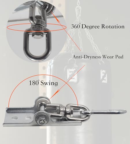 Silver Heavy Duty Punching Bag Hanger with 360° Swivel, Reinforced Steel Heavy Bag Ceiling Mount Holds 300 lbs for Boxing, MMA & Home Gym, Professional Punching Bag Mount - color: Silver 1 PCS