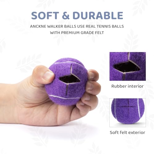 ANCKNE Walker Tennis Balls Precut Tennis Balls for Walkers 4PCS Walkers Legs Universal Precut Glide Balls, Heavy Duty Long Lasting Felt Pad Glide Coverings for Furniture Legs and Floor Protection - color: Purple