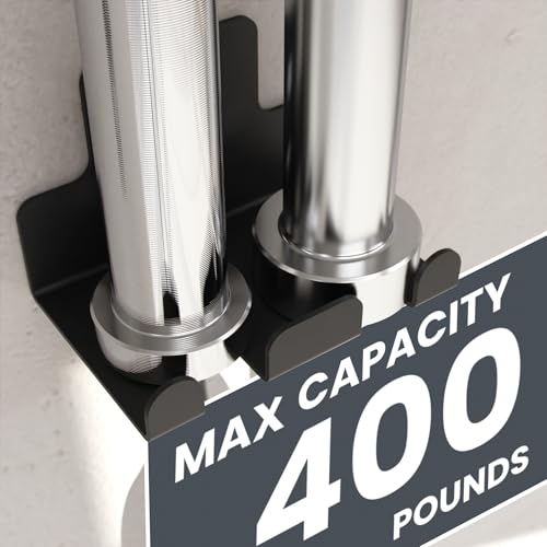 Synergee Wall Mounted Barbell Holder – Heavy Duty Gym Accessory Rack - color: c) 2 Bracket