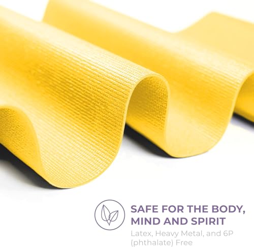 Voyage 5mm Studio Yoga Mats, 6 Pack, 72x24in | Extra Long, Anti-Tear Exercise Mats for Workout, Stretching, Fitness - Non Slip Gym Mats for Home, Schools and Studios - color: Yellow