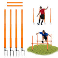 Hikeen Telescopic Length Soccer Poles Fixed & Collapsible Options Agility Training Hurdles and Football Obstacle for Teenager Soccer Training Outdoor Sports Speed Training Equipment - size: Short-42.5", style: 4 rods