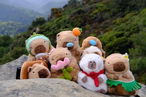 Rock Climbing Chalk Bag – Cute Plush Chalk Bag for Bouldering, Gym, Indoor & Outdoor Climbing – Drawstring Closure, Adjustable Waist Belt – Fun Character Design for Climbers - color: Capybara Bread