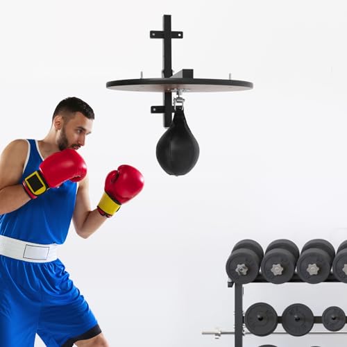 Speed Bag Platform, Wall-Mounted Boxing Training Equipment with Punching Ball, Adjustable Height Speed Bags for Boxing, Speed Bag Stand for Speed Reaction Training