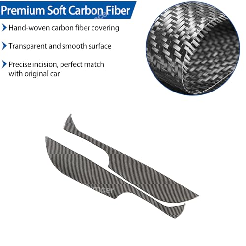 Soft Carbon Fiber Car Door Anti Kick Pad Trim Cover Compatible with Mazda MX-5 Miata 2016-2025+, Door Protector Mat Anti Dirty Anti Collision Stickers Interior Accessories (Black) - color: Black