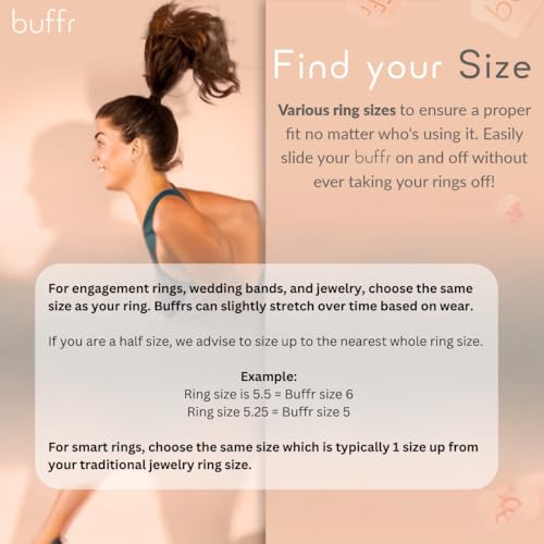 BUFFR Silicone Ring Protector – Wedding Band Guard for Gym & Fitness | Wedding Ring Protector with Anti-Slip Grip – Work Out Rubber Ring Guard for Women - color: Charcoal, size: 5