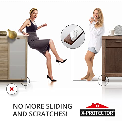 X-PROTECTOR Non-Slip Furniture Pads 8 PCS 1”x4” - Rubber Furniture Grippers | Rubber Furniture Grippers - Self-Adhesive Floor Protectors Grips for Furniture Feet - Keep Furniture in Place! - size: 8 Rectangular 1 x 4"