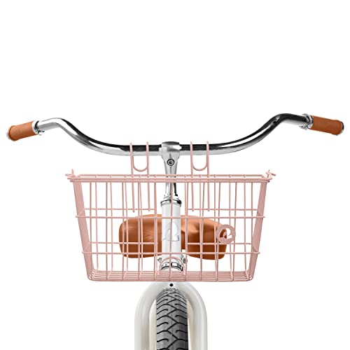Retrospec Apollo-Lite Lift-Off Bike Basket - Detachable Steel Handlebar Basket with Carrying Handle for Commuting, Shopping & Beach Trips - 14.5in x 9.5in Weather-Resistant Biking Gear - color: Blush