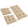Wicker Chair Cushions of 3 Pieces, Waterproof Cushions for Patio Furniture, Tufted Wicker Outdoor Furniture Cushions, 1 Patio Loveseat Cushion and 2 U-Shaped Cushions, 44"x19"x5", Beige - color: Beige