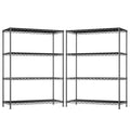 DurayLoly 4- Shelf Metal Shelving Unit Adjustable Storage Shelves Heavy Duty Garage Shelving Steel Wire Shelving for Laundry Bathroom Kitchen Pantry Closet Garage Black, 35.6Wx16Dx54H,2pc - size: Black-35.6"Wx16"Dx54"H（2P）
