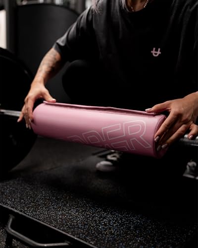 UPPPER Barbell Pad for Hip Thrusts, Glute Bridges, Neck Protection - 1.5” Thick Foam for Comfort and Support, Secure Hook-and-Loop Closure, Premium Materials - Fits Olympic & Standard Bars - color: Pink 2.0