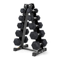 RitFit Rubber Coated Hex Dumbbell Set with Rack, 5-780LB for Home Gym Strength Training, Anti-Slip Knurled Handle, Hexagon Anti-Roll, Heavy-Duty Storage Rack - style: 250LBS Set (10-40LB)