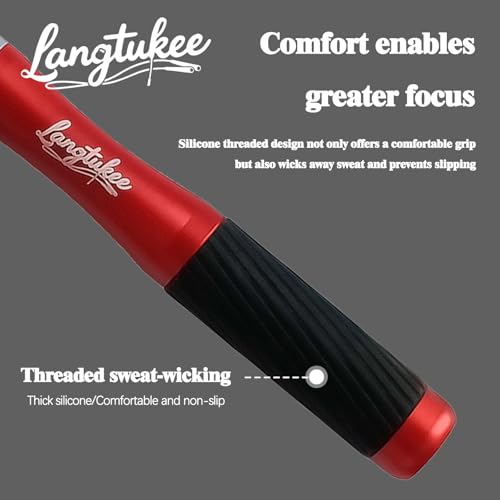 LANGETUKEE Speed Jump Rope - Professional Aluminum Alloy Skipping Rope with 360° Bearings - Adjustable 4mm Steel Cable for Double Unders, Boxing, MMA, HIIT & Cardio Training - Anti-Slip Grip - color: Red
