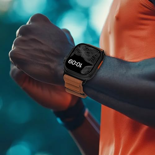 Alpine Nylon Sport Bands Compatible with Apple Watch Ultra Band 49mm 46mm 45mm 44mm 42mm Men Women, Stretch Loop Strap with D-Hook for iWatch Series 10 Ultra SE 9 8 7 6 5 4 3 2 1 (B-Terracotta, 49mm/46mm/45mm/44mm/42mm(Series 3)) - color: B-Terracotta, si