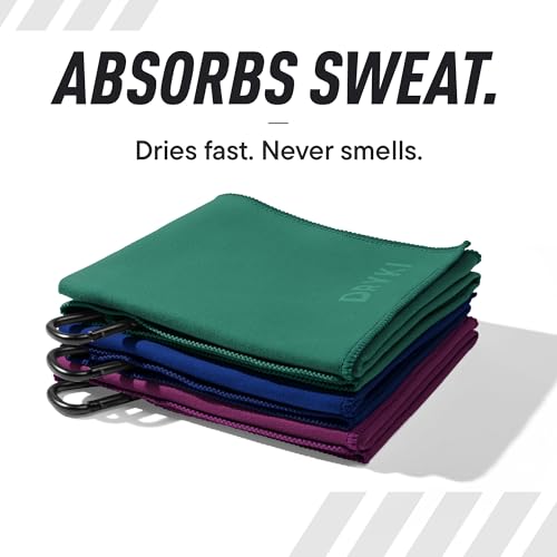 DRYKI Pocket-Sized Sweat Towels - The Original Sweat Absorbing Handkerchiefs - Quick-Dry Microfiber Sweat Rags for Face, Hands, & Body - Men & Women - Gym and Work (Summit: Large Size, 3 Pack) - color: Summit