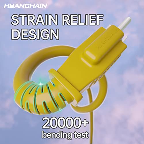 HUANCHAIN Outdoor Extension Cord 100 ft Waterproof, 16/3 Gauge Flexible Cold-Resistant Appliance Extension Cord Outside, 10A 1250W 16AWG SJTW, 3 Prong Electric Cable Yellow, ETL