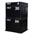REP Fitness Stackable Soft Foam Plyo Box Set, Adjustable Plyometric Jump Box for Home Gym Workouts, Plyometric Jumping Platform for Exercise, Step Training, HIIT & CrossFit - style: 4", 20" and 24"