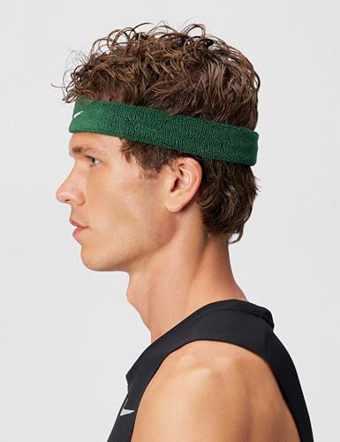 Nike Unisex Adult Swoosh Classic Headband - color: Gorge green/white