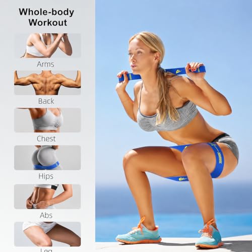 Pull Up Assistance Bands Set, Natural Latex Resistance Bands for Working Out, 5 Resistance Levels from 5 to 40 lb, Long Bands with Carry Bag for Home Gym and Strength Training