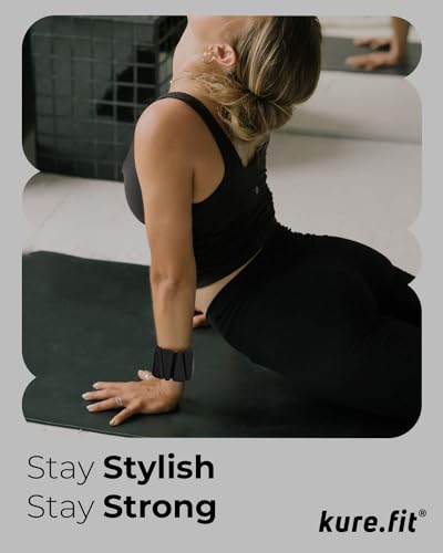 Pilates Weight | Wrist & Ankle Weights for Women | Weighted Bangles | 1LB/ 2LB Each (Set of 2) - color: Black, size: 1 LB