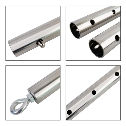 Spreader Bar Expandable Exercise Bar, Yoga Training Fitness Gear, Home Pilates Tools, Workout Bar,Sports Gym Kit - style: Silver
