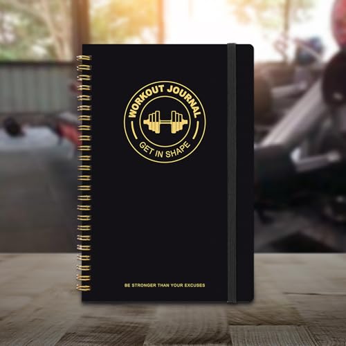 Thboxes Workout & Fitness Journal for Woman Man，8.5" x 6" Daily Exercise Log Notebook Personal Health Meal Planner for Weight Loss Gym Muscle Gain Workout Notepad Essentials Wellness Log, Black - color: Black