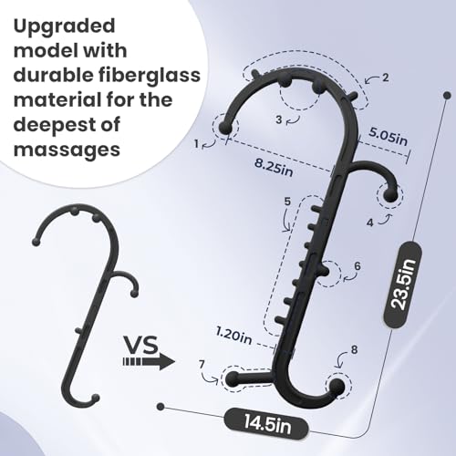 Ranarose Deep Tissue Back & Neck Massager - Back Massager Stick for Pain Relief, Muscle Knot Remover, Trigger Point Massage Tool for Full Body, Shoulders, Legs - Pressure Point Massage Tool (Black) - color: Black