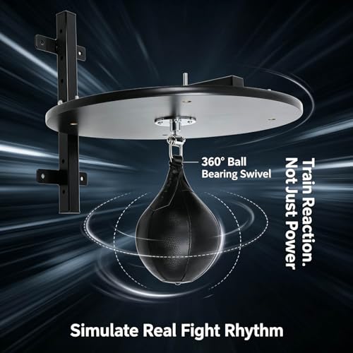 Speed Bag Platforms with Adjustable Mount Speed Bag wall Mount - Height Adjustable Heavy-Duty Boxing Kit for Adults, 360° Rotatable Punching Ball Platform, Wall-Mounted Home Gym Boxing Equipment