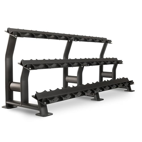 XMARK Dumbbell Weights Sets, 5-50lb and 5-75lb Dumbbell Sets, No Odor, Urethane Dumbbells, Commercial Gym and Home Gym Equipment - color: 05) 5-75lb Round & Classic Rack