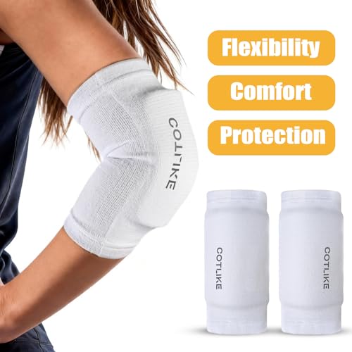 Volleyball Elbow Pads for Youth, Volleyball Arm Sleeves Elbow Pads for Floor Burns and Bruises, Non-Bulky Elbow Pad Protection Comfort Flexible, One Size