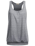 Miusey Womens Sleeveless Round Neck Loose Fit Racerback Yoga Tank Top - color: 1gray, size: X-Large