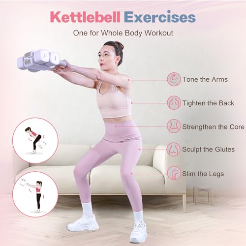 kisnbld Adjustable Dumbbell Set of 2, 4 in 1 Free Weights Dumbbells Set for Women with Fast Adjustment, Each 2lb 3lb 4lb 5lb Hand Weights Set for Home Gym & Outdoor Exercise Training - color: Purple, style: Set