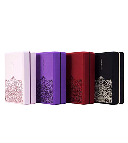 nuveti Yoga Blocks Set of 2, High Density Yoga Brick Foam Blocks to Improve Strength, Flexibility and Balance Brick Foam Blocks - color: Pink