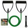 RitFit Single Resistance Exercise Band with Comfortable Handles - Ideal for Physical Therapy, Strength Training, Muscle Toning - Foam Padding Door Anchor and Starter Guide Included - size: 5-10lbs