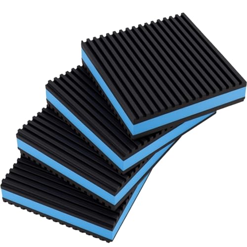 Heavy Duty Anti Vibration Pads - 3DSKY Mechanical Vibration Damping Pads 4"x 4" x 7/8" EVA Sound Isolation Mats for Air Conditioner, Compressors, HVAC, Washer Dryer, Treadmill (4 Pack)