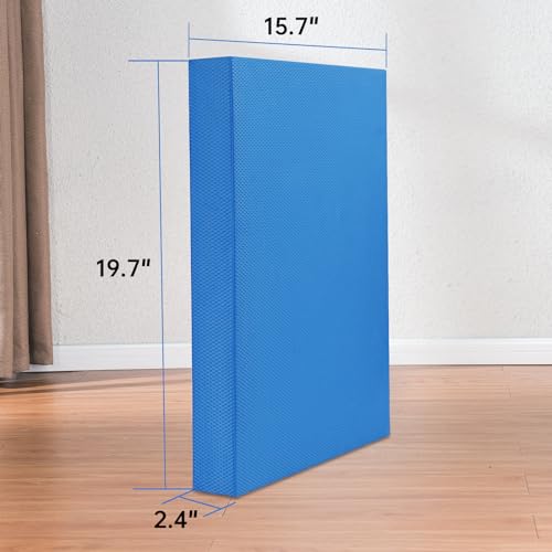 Exercise Balance Pad，High-Density Balance Foam Mat for Physical Therapy Equipment & Strength Stability Training, Slip Resistant TPE Mat for Yoga, Pilates, Meditation,Chair Cushion - color: Blue-19.7" x 15.7" x 2.4"