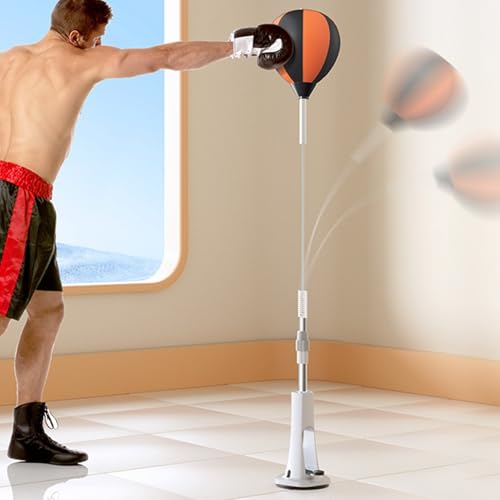 Punching Bag with Stand, Boxing Speed Trainer, Height Adjustable Stable Reaction Exerciser with Spring Base for Martial Arts Fitness Workouts Stress - size: 130-150cm