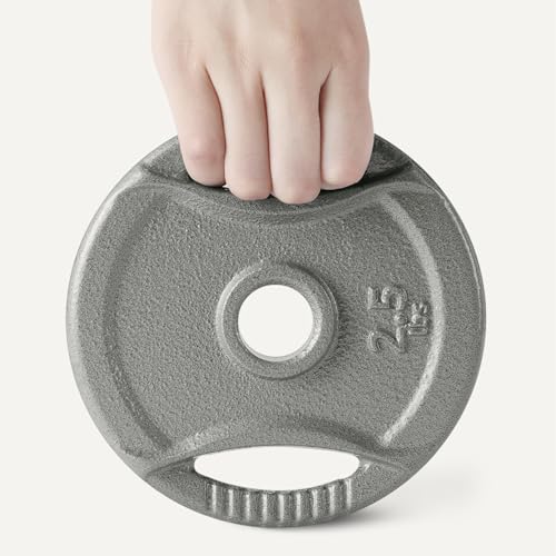 Amazon Basics 1-Inch Grip Weight Plates, Cast Iron, Strength Training, Home Gym - size: 2.5 lb, 4pc, 1"