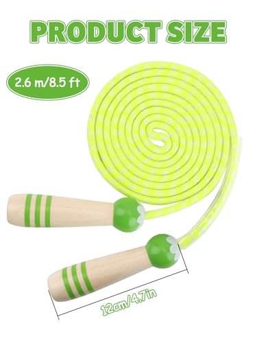 Jump Rope for Kids, Lorvain Adjustable Skipping Rope, Kids Jump Ropes with Wooden Handle for Girls Boys, Weighted Jumping Ropes for Fitness Workout Exercise Outdoor Fun Activity - color: Green-1pc