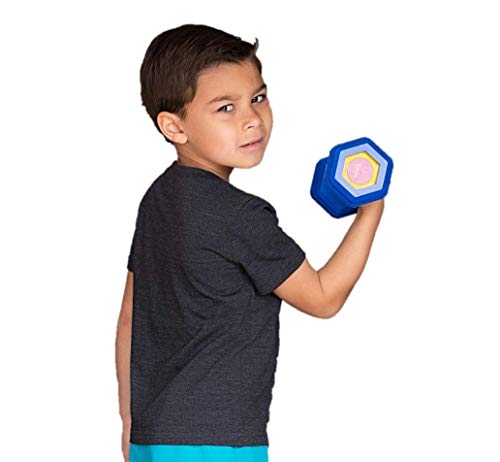 WOD Toys® Dumbbell Mini - Kids Classic Hex Dumbell Toy Weight with Ergonomic Handle - Safe, Durable Fitness Toys for Kids Fitness Participation - Kid Gym Workout and Exercise Equipment for Toddlers and Children