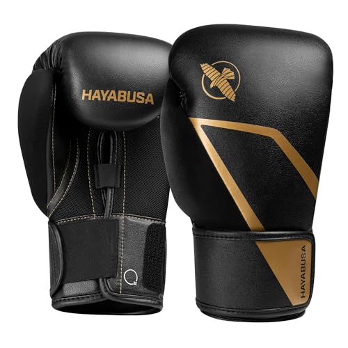 Hayabusa E1 Boxing Gloves for Kids, Youth and Teens - color: Black/Gold, size: 6oz