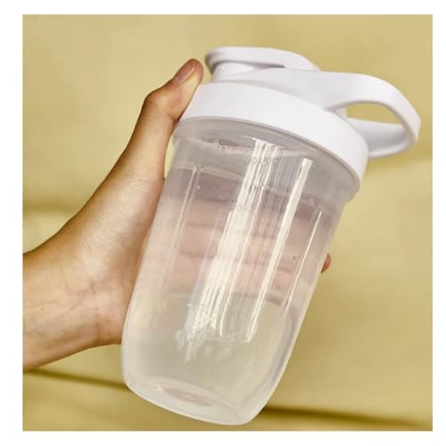 CHNLML Protein Shaker Bottle 400ML/16Oz w. Shaker Ball for Protein Shake, Shaker Bottle with Mixing Ball, Leak-Proof, BPA-Free, for Gym, Workout, Juice Mixer (White/Clear, 16Oz-400ML-1Bottle) - color: White /Clear, size: 16 Ounces