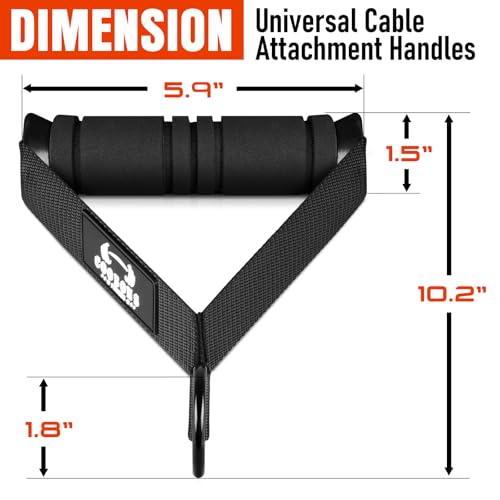 Heavy Duty Exercise Handles, Gym Cable Handles for Cable Machine Attachments, D Handle Cable Attachments, Handles for Resistance Bands, Workout Accessories, Fitness Equipment for Home Gym - color: Black