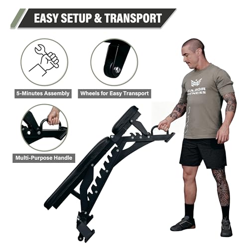 MAJOR FITNESS Weight Bench - 1300LBS Weight Capacity and 36 Adjustable Positions Strength Training Bench for Garage and Home Gym Workouts - color: Black