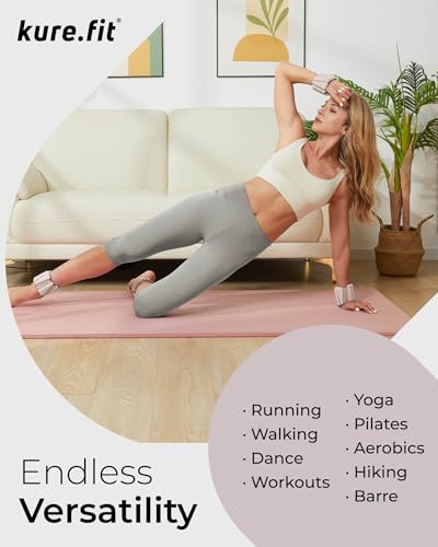 Pilates Weight | Wrist & Ankle Weights for Women | Weighted Bangles | 1LB/ 2LB Each (Set of 2) - color: Beige, size: 1 LB